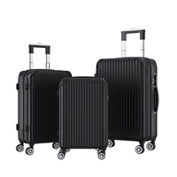 Ensemble de bagages Rosahqnda 3 pièces, valise rigide, serrure à combinaison, 360° °   Roues silencieuses Noir/Argent/Rose Violet Dégradé 4