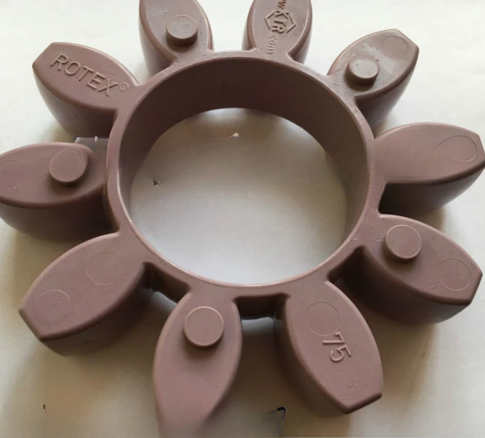 

KTR ROTEX75 coupling is equipped with damping rubber block T-PUR plum petal washer to take over elastomer.