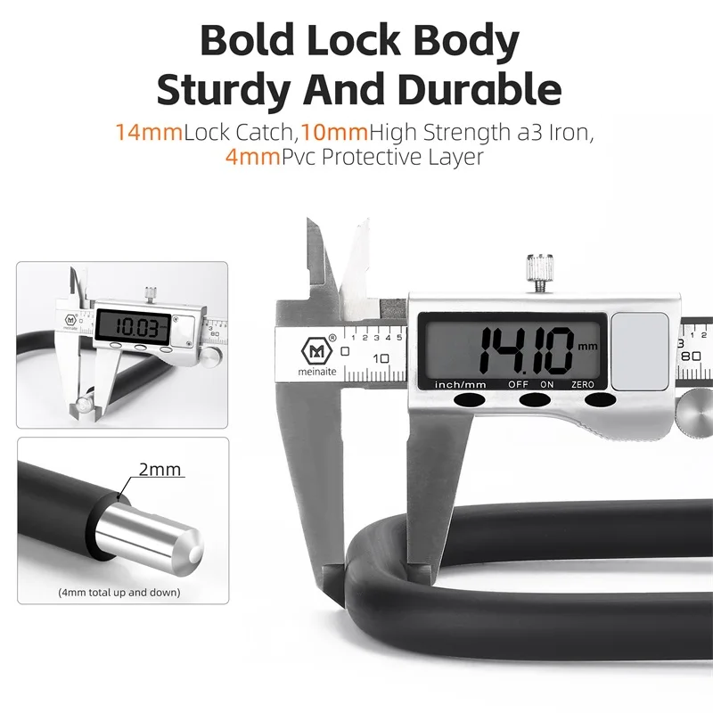 WEST BIKING Bicycle U-Lock Portable Anti-theft Safety Lock MTB Road Bike Padlock Motocycle Scooter Bike Lock Cycling Accessories