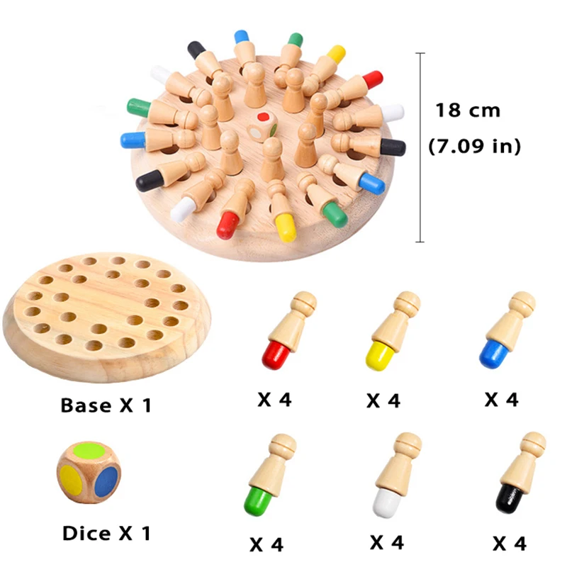 Wooden wooden game board toys Memory Match Stick Chess Color Game Board Puzzles Montessori Educational Toy Cognitive Ability Learning Toys For Children