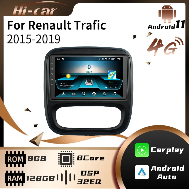 

2din Android 11 For Renault Trafic 3 Opel Vivaro 2014-2022 Car Radio Mulitimedia Play Head Unit Stereo Autoadio GPS Navigation