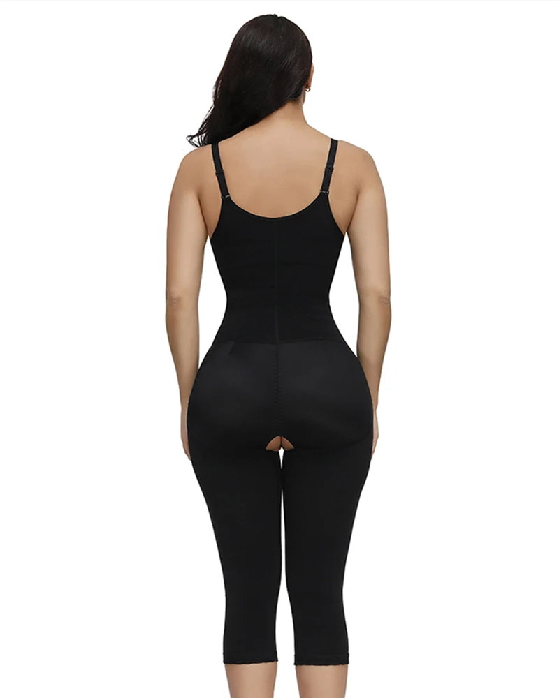 Women's Open Bust Tummy Control Shapewear High Bodysuits Thigh Trimmer Medium Length Pants Fajas Slimming Postpartum Girdle