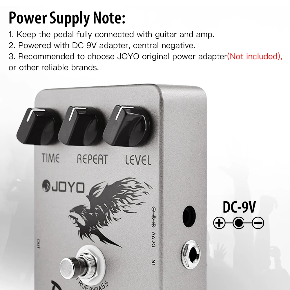 JF-08 DIGITAL DELAY Guitar Pedal Analog-Style Delay with Filter Circuit 25ms to