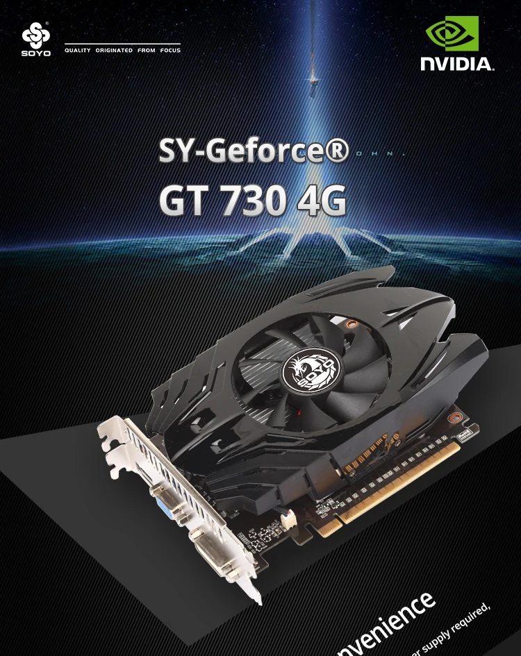 SOYO Nvidia GeForce GT730 4G Graphics Card GDDR3 Video Memory  HDMI-compatible Game Video Card New GPU for Desktop Computers - AliExpress