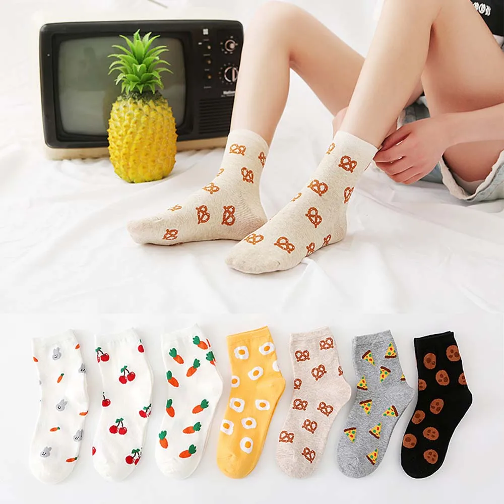 

Wild Sweet Carrot Omelette Korean Autumn Cartoon Socks Women Socks Tube Socks Cotton