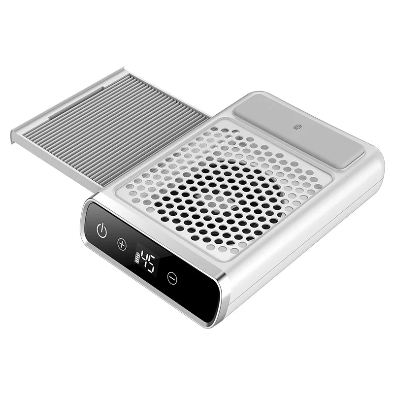 

Rechargeable Nail Dust Collector Professional 80W LCD Nail Extractor Vacuum with Reusable Filter For Home Salon Use