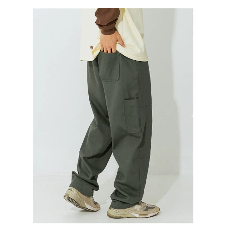 Vintage Washed Old Casual Pants for Men's Autumn and Winter New Side Pocket Design Loose Japanese Street Fashion Work Wear Pants
