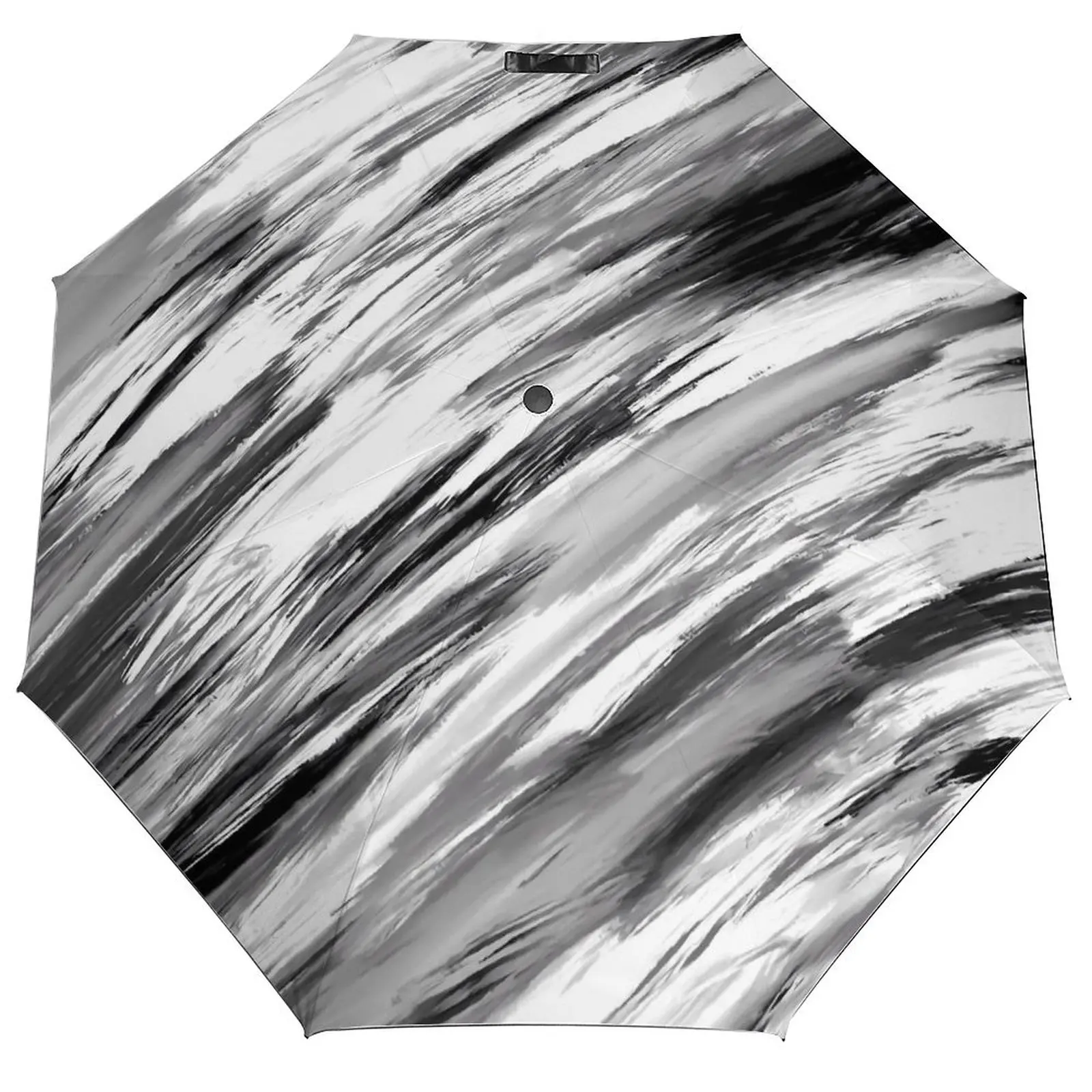 

Черный зонт с краской, крутой текстурированный складной зонт с принтом, автоматический зонт для защиты от солнца