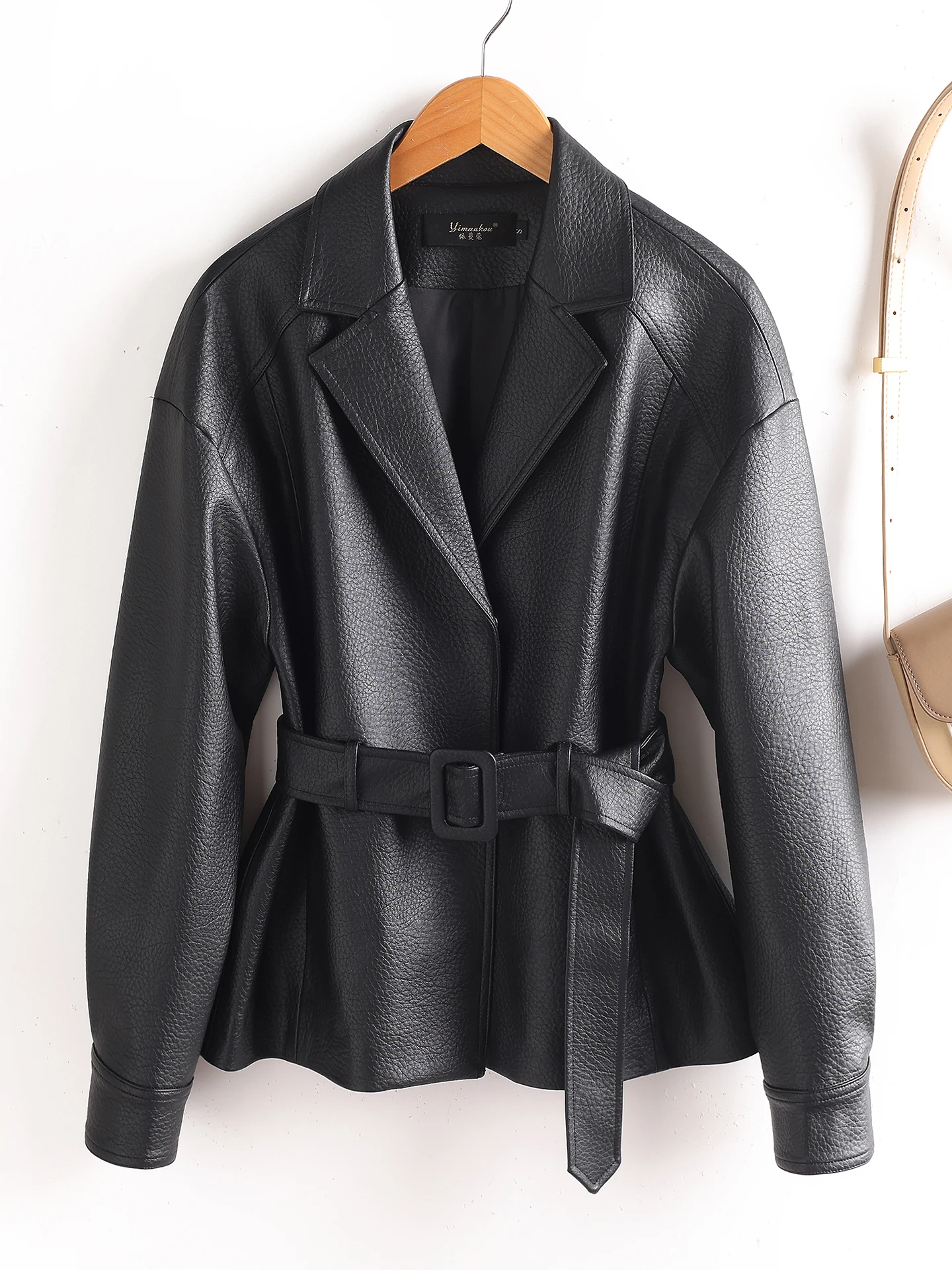 Haining Real Leather Jacket Women's Slimming Vintage Short Style Sheepskin Coat Spring Autumn Waist-Cinching Outerwear New Model