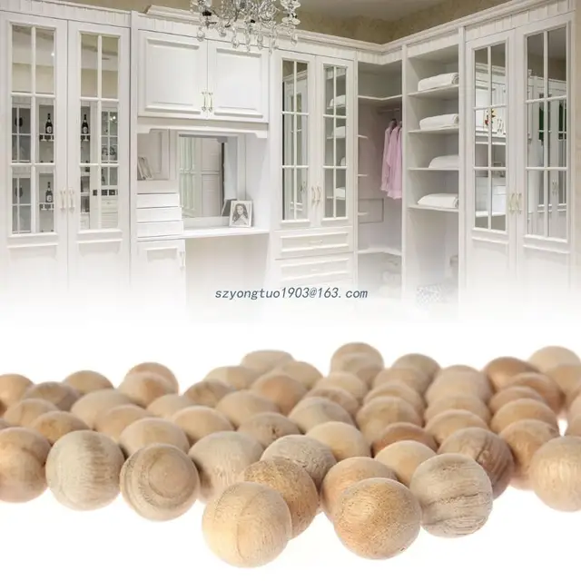 100Db Természetes Cédrus Lepkék Golyók Kámforszekrény Ruhás Ruhák Fiók - Image 3