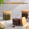 4oz 6Packs Glass Jars Set with Minimalist Spice Labels, Square Spice Jars, Food Storage Container Canisters 3