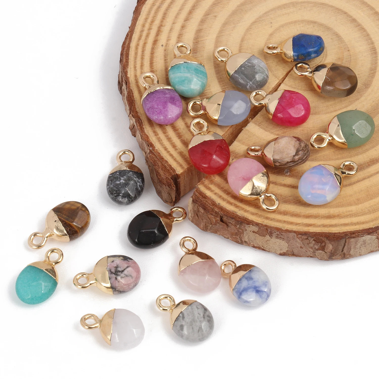 天然石チャームセット 8個 coloration】*彩りの天然石*チャーム4点セット*C | Stella accessory