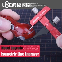Aluminum Alloy Carving Ruler Isometric Line Engraver Parallel Line Carving Tool For Mecha Models 2