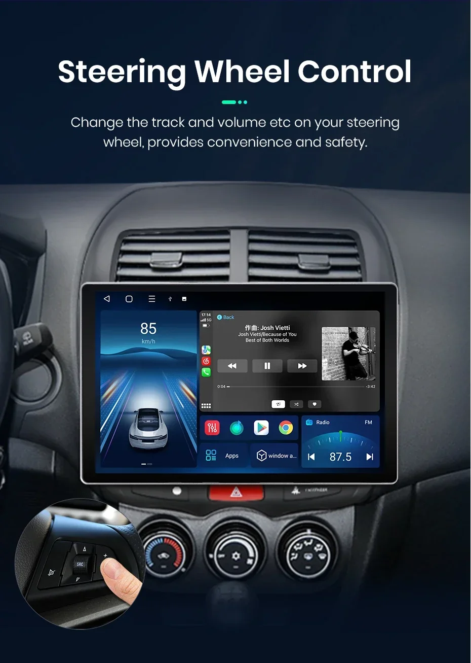 2K QLED Bildschirm Auto Radio Für Mitsubishi ASX 1 2010-2016 Drahtlose CarPlay Android Auto Multimedia autoradio – Detail 24