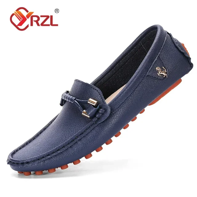 YRZL Loafers for Men 2025 New Handmade Moccasins Men Flats Casual Leather Shoes Luxury Comfy Mens Loafers Size 48 Shoes for Men 2