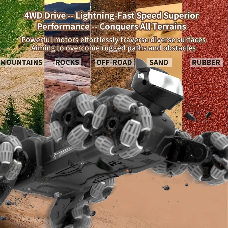 Jjrc New Eight-Wheel Double-Sided Stunt Driving Mechanical Dog 2.4g Boy Deformation Remote Control Toy Robot Dog 3