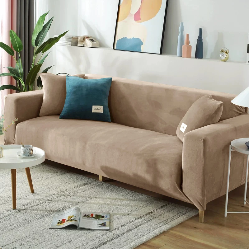 1/2/3/4 Seater Velvet Sofa Covers Stretch Couch Cover Thicken Adjustable Sofa Cover Slipcover Protector Armchair Covers For Home 5