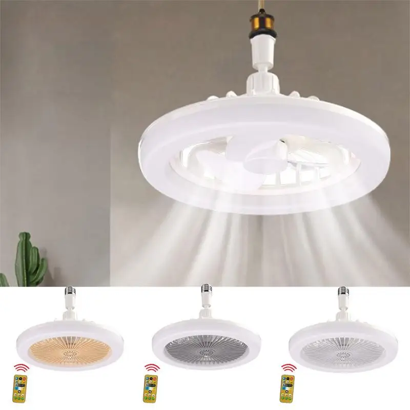 

New 30W Ceiling Fan E27 With Led Light And Remote Control 360 Rotation Cooling Electric Fan Lamp Chandelier For Room Home Decor