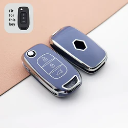 TPU Car Flip Key Case Cover - Durable Shell (GRAY)