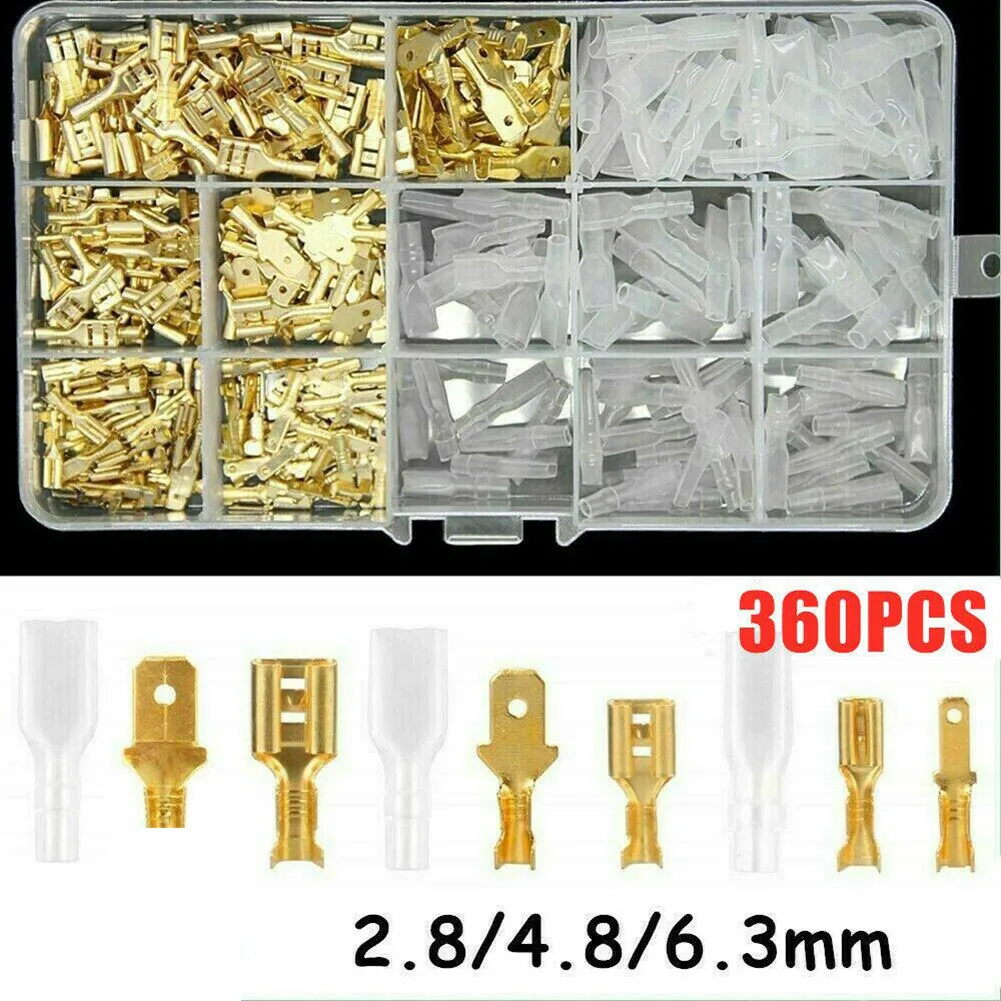 

360X Assortment Spade Male Female Terminals Electrical Wire Crimp Connectors Kit Male Shovel Crimp Terminal Connector Quality