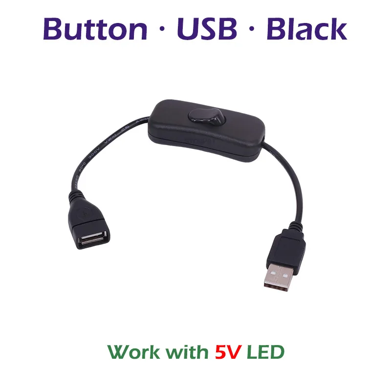 Button USB 5V Black