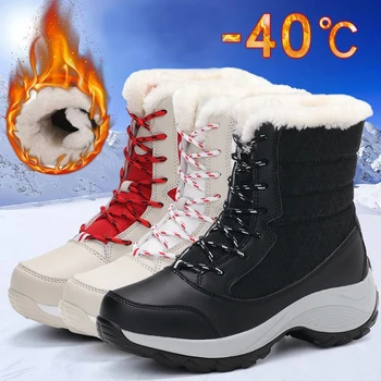 Women’s Platform Snow Boots – Warm Plush Winter Shoes, Flat Casual Botas Mujer 1