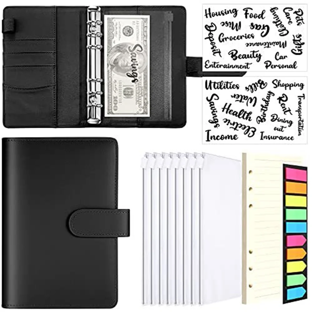 

A6 Budget Binder With Zipper Pockets, Cash Envelopes For Budgeting, Money Budget Organizer Financial Management System