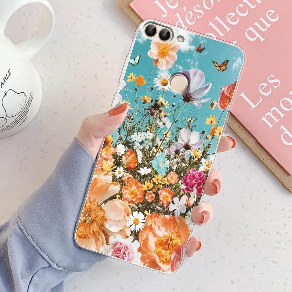 Cover Trasparente Per HUAWEI P Smart Plus 2018 - Silicone TPU Morbido Con Stampa Delfini E Mare