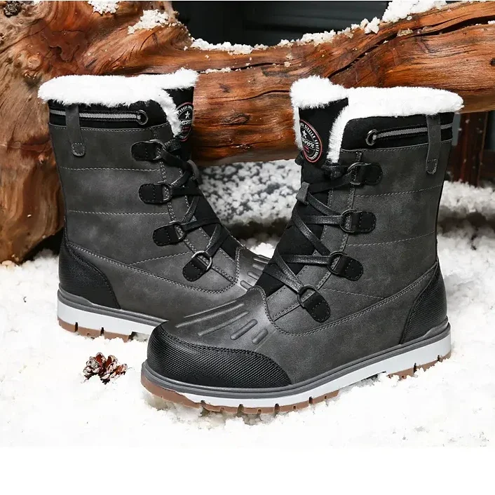 

Men's Cotton Shoes, Velvet Thickened Snow Boots, Fashionable Casual Cotton Boots, Waterproof and Non-slip High-top Martin Boots