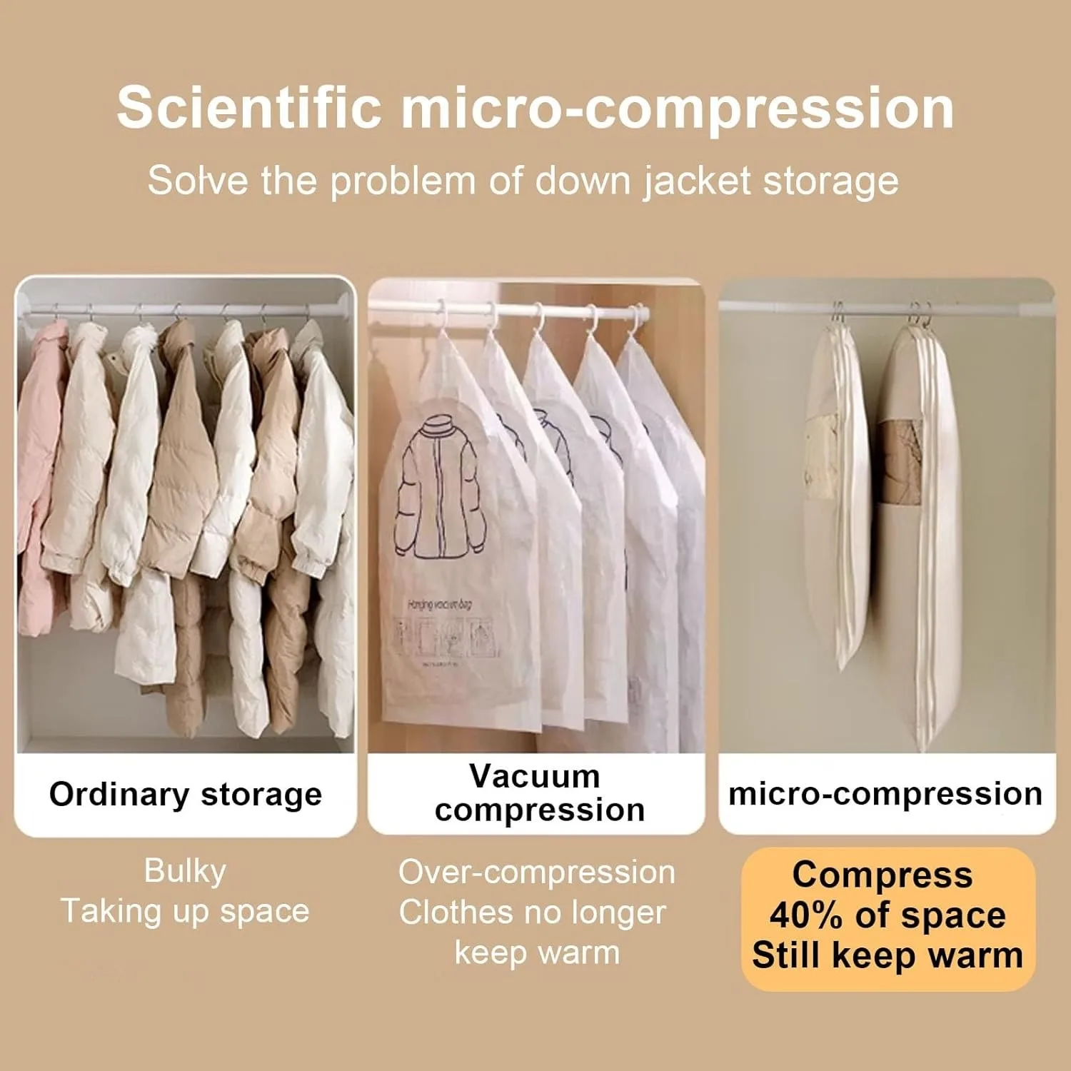 Coat Bags for Closet Storage, Compression Save Space, Suit Bags for Closet Storage, Garment Bags for Hanging Clothes with Zipper 4