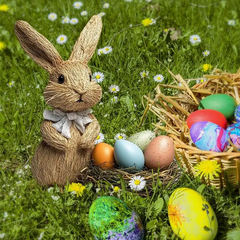 Easters Decor Garden Stakes Easters Rabbits Egg Yard Decor Sign Gardening Outdoor Stakes Lawn Decorations For