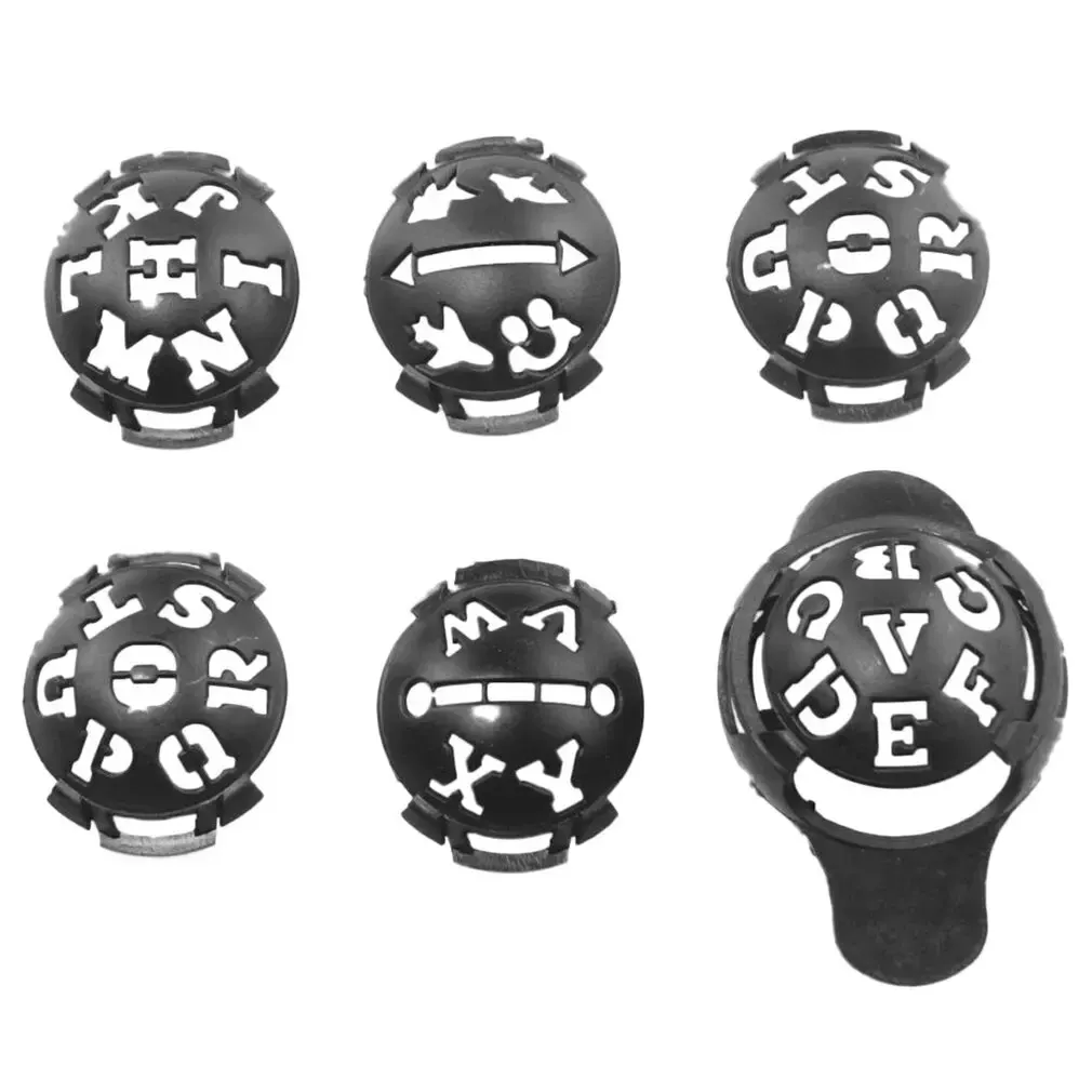 

6 Pcs Practical Golf Ball Line Hollow Alphabet Golf Scriber Alignment Marks Tool Set Drawing Templates Golf Line Marker