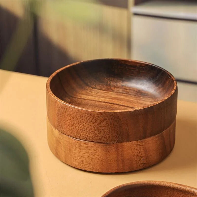 South American Walnut Fruit Platter Solid Wood Dried Fruit Snack Plate Salad Bowl Wooden Basin Large Dinner Plate