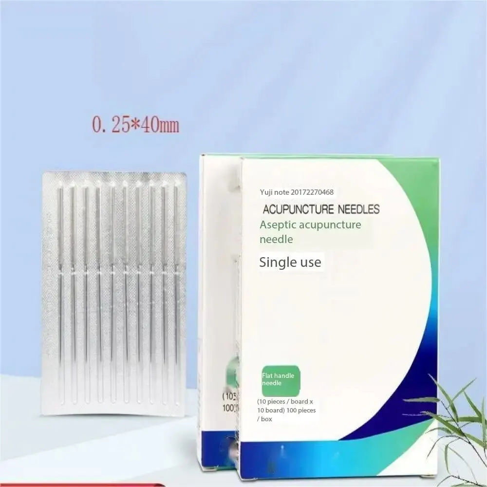 Disposable Sterile Medical Household Needles Anti-Skid Handle Sharp Tip Chinese Medicine Needle Non-Silver Needle 100PCS disposable acupuncture needle