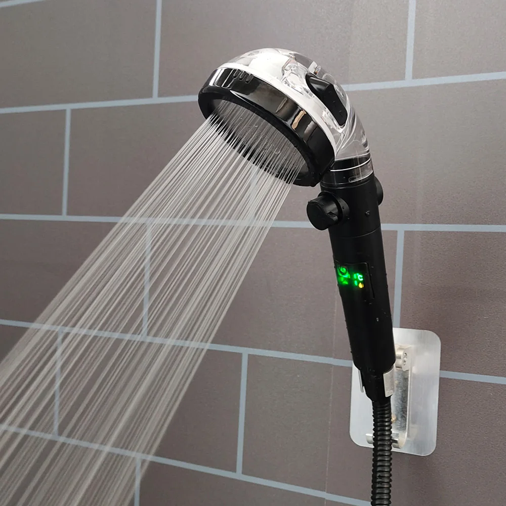 LED Digital Temperature Display Shower Head 3 Modes Water Saving High Pressure Showerhead Eco Shower Bathroom Accessories 3