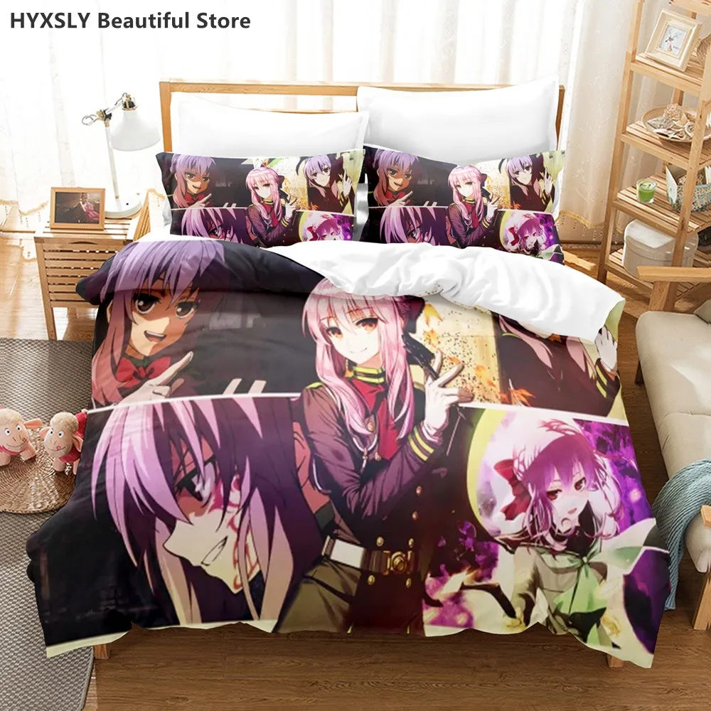 

Seraph of the end Bedding Set Pillowcases Single Double Full Queen King Boy Girl Kids Teens Anime Duvet Cover Home Textile