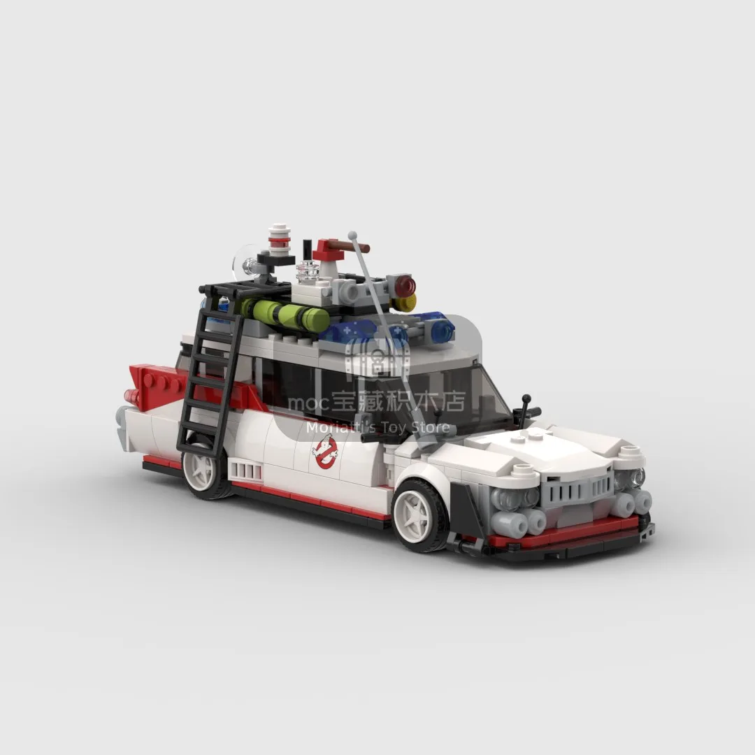 

MOC The Mini Ghost Bustered ECTO-1 racing sports car Vehicle Speed Champion Racer Building Blocks Brick Creative Garage Toys