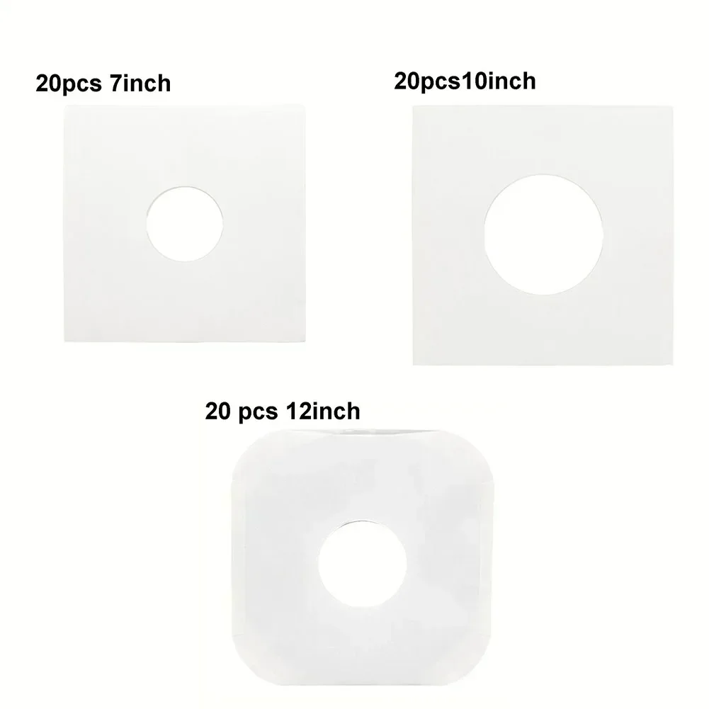 20pcs Protective Bag 12inch 10inch 7 Inch White Vinyl Record Protecter LP Bags Record Sleeves