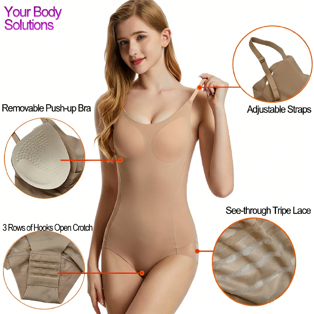 OZZOMM 1PCS 여성용 복부 컨트롤 심리스 바디수트 허리 쉐이핑 엉덩이 리프터 쉐이프웨어 슬리밍  thong 바디 쉐이퍼 데일리 파티용