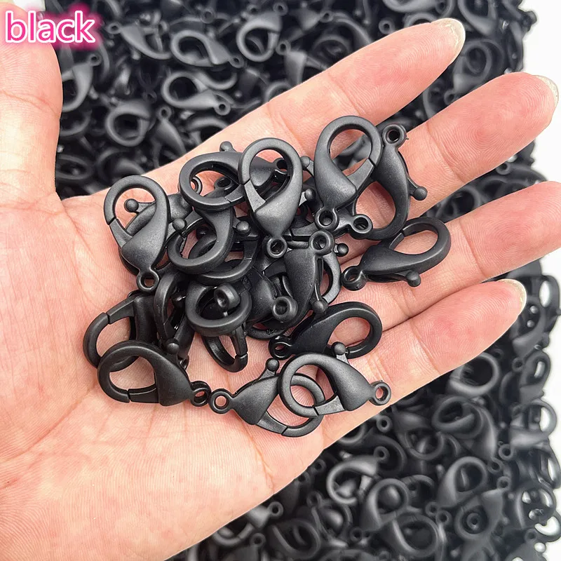 NEW 10pcs 25*15mm Candy Colors Plastic Lobster Clasps Hooks Key