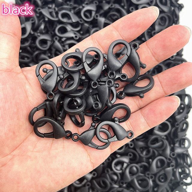 10pcs 25*15mm Candy Colors Plastic Lobster Clasps Hooks Key Chain Sweet Key Rings For Keychain Jewelry Making Accessories