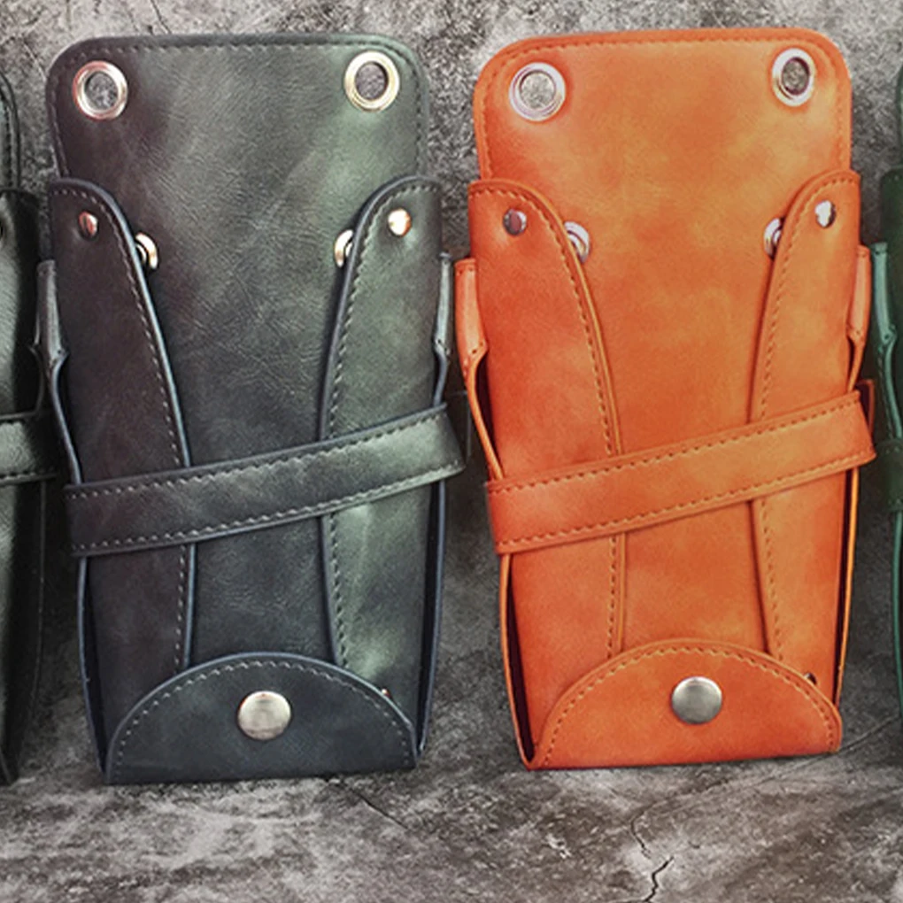 Salon Stylist Barber Hair Scissors Bag PU Leather Professional Hairdressing Barber Scissor Comb Holster Tool Bag