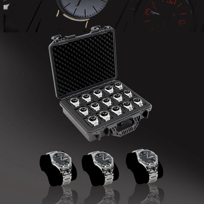 32 Slots Waterproof Watch Box Safety Equipment Case Portable Dry Tool Box Impact Resistant Case With Foam For Watches Storage Watch Storage Box