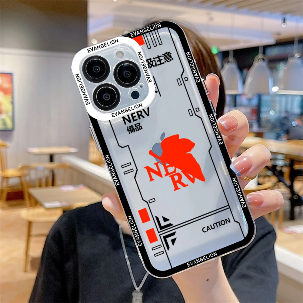 thumbnail image 1 of Funda de teléfono de Anime para EVANGELIONs, carcasa transparente para iPhone 16, 15, 14, 13, 12, 11, Mini Pro Max, X, XR, XSMax, 7, 8 Plus, SE20, 1 of 5