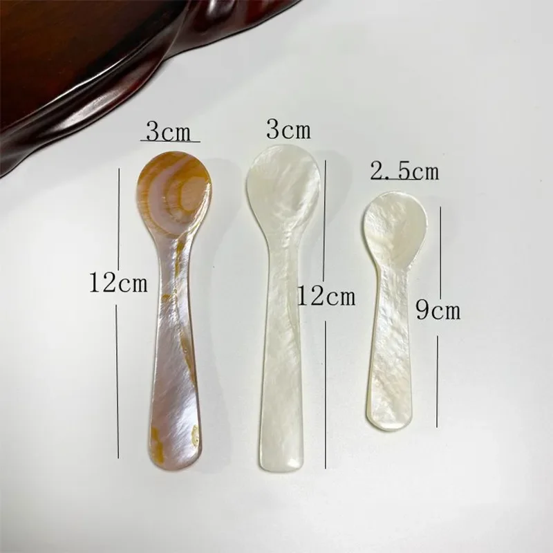 Description Picture 2 of item9-13CM Natural Shell Ice Spoon Cream Coffee Caviar Spoon Mother of Pearl Seashells Stirring Spoons Teaspoon Crafts dessert coffe