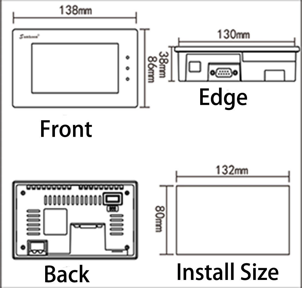 PLC  Samkoon EA-043A Sam-Koon HMI ġ ũ, ޸ ӽ ̽ ÷, 4.3 ġ EA043A, 480*272, ǰ