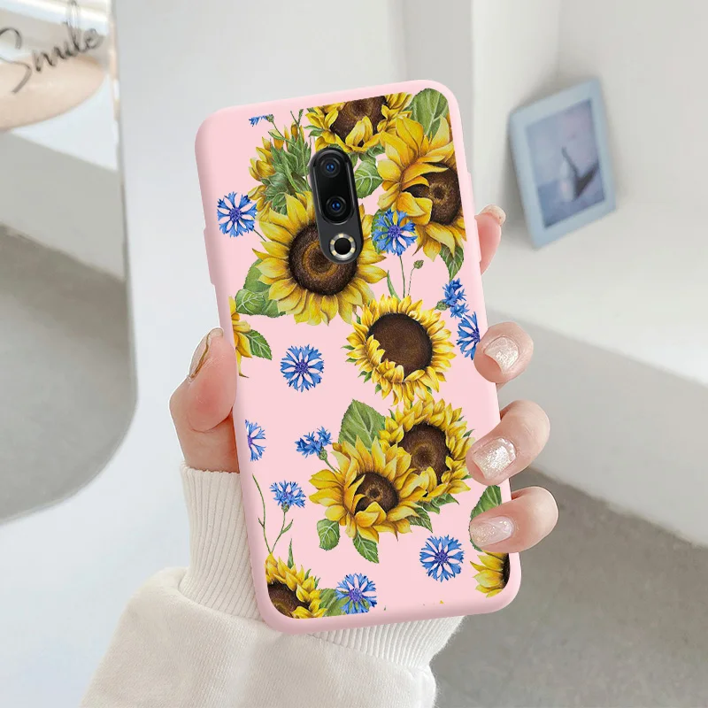 For Meizu 16 Protective Shell Silicone Soft Shell Phone Case Candy Color Case Fashion Silicone Color Chrysanthemum meizu phone case with stones Cases For Meizu