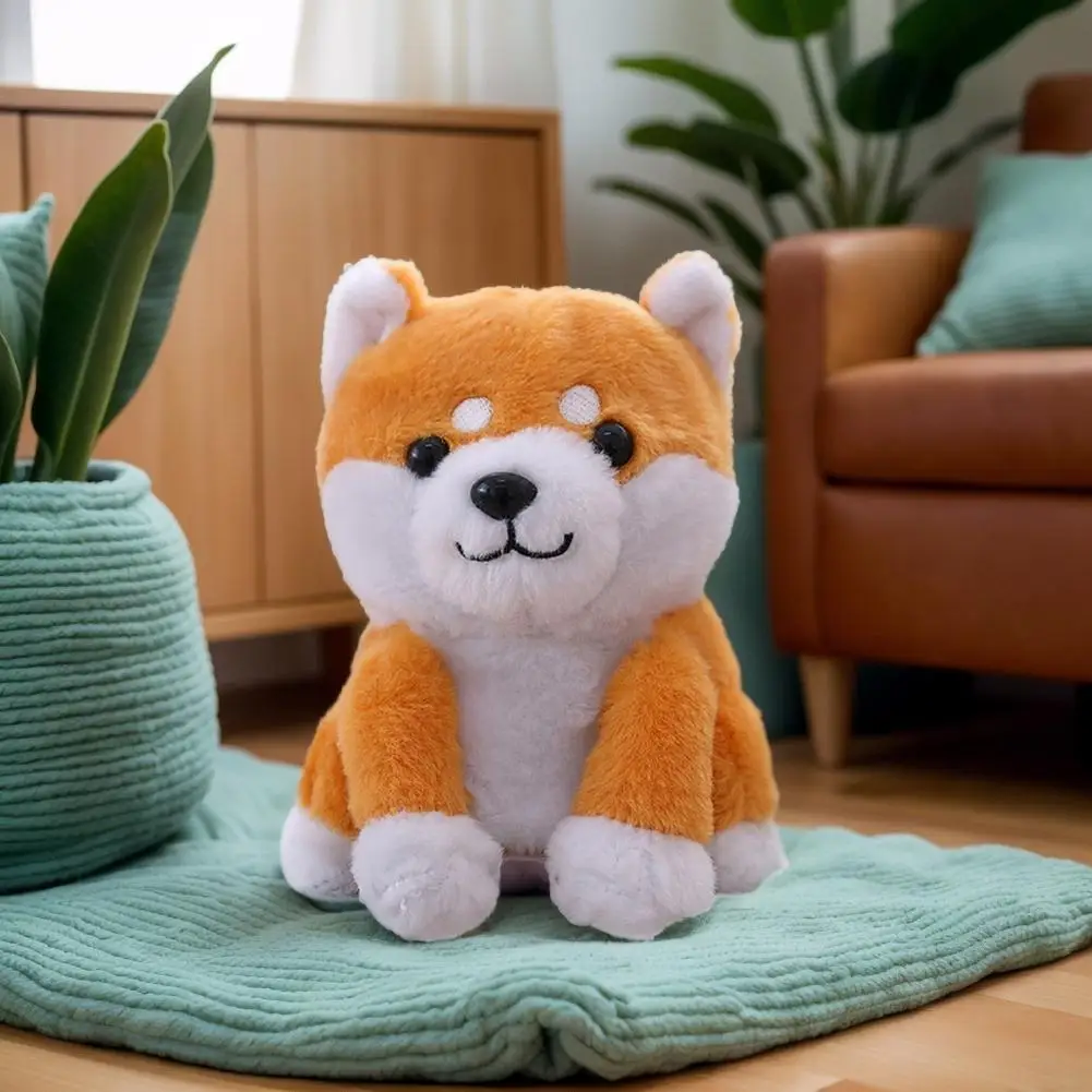 15cm Talking Little Shiba Inu Electric Plush Toy Puppy Nodding Recording Talking Cute Baby Doll New Year Gift Creative Baby Slee