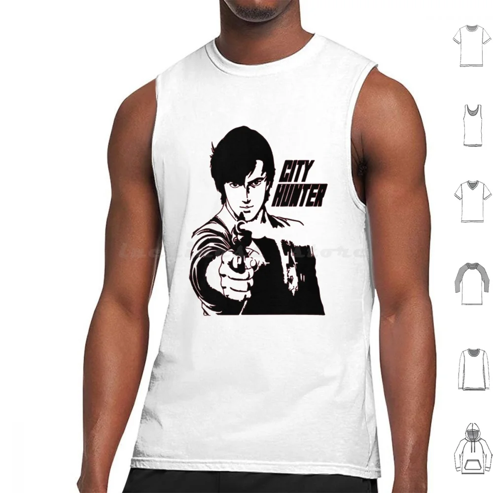 City Hunter-City Hunter Ryo Saeba Canotte Stampa Cotone Ryo Saeba City Hunter Manga Ryo Saeba City Hunter Nick Larson
