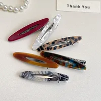 2pcs/set Acetate Hair Clips for Women Girls Fashion Hollowed Oval Geometric Barrettes Side Pins Hairpin Women Hair Accessories 3